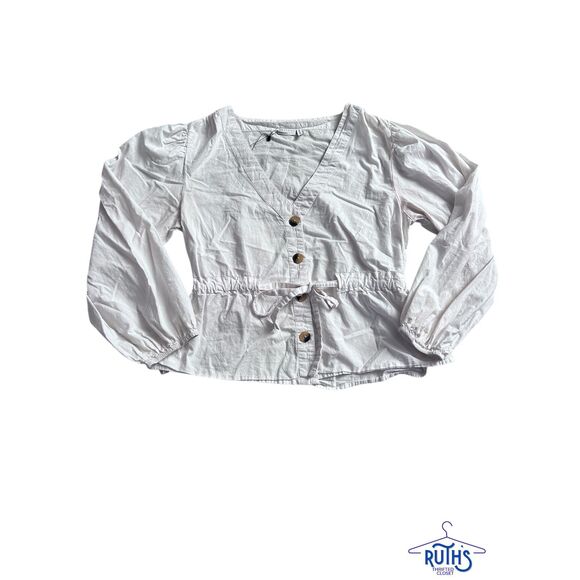 ASOS DESIGN Cotton Button Top with Tie Waist - Picture 2 of 5